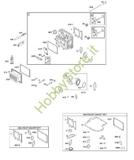 F - Testata, set guarnizioni motore, set guarnizioni valvola, collettore di aspirazione, valvole B&S - 21 €¦ 217902-0119-E1 brand Stihl